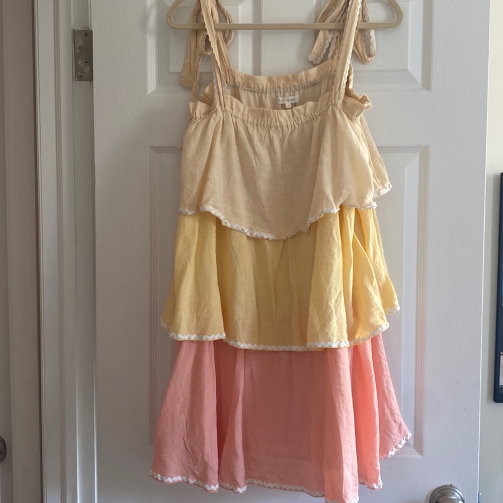 Pastel Tiered Free the Roses Tie Strap Dress